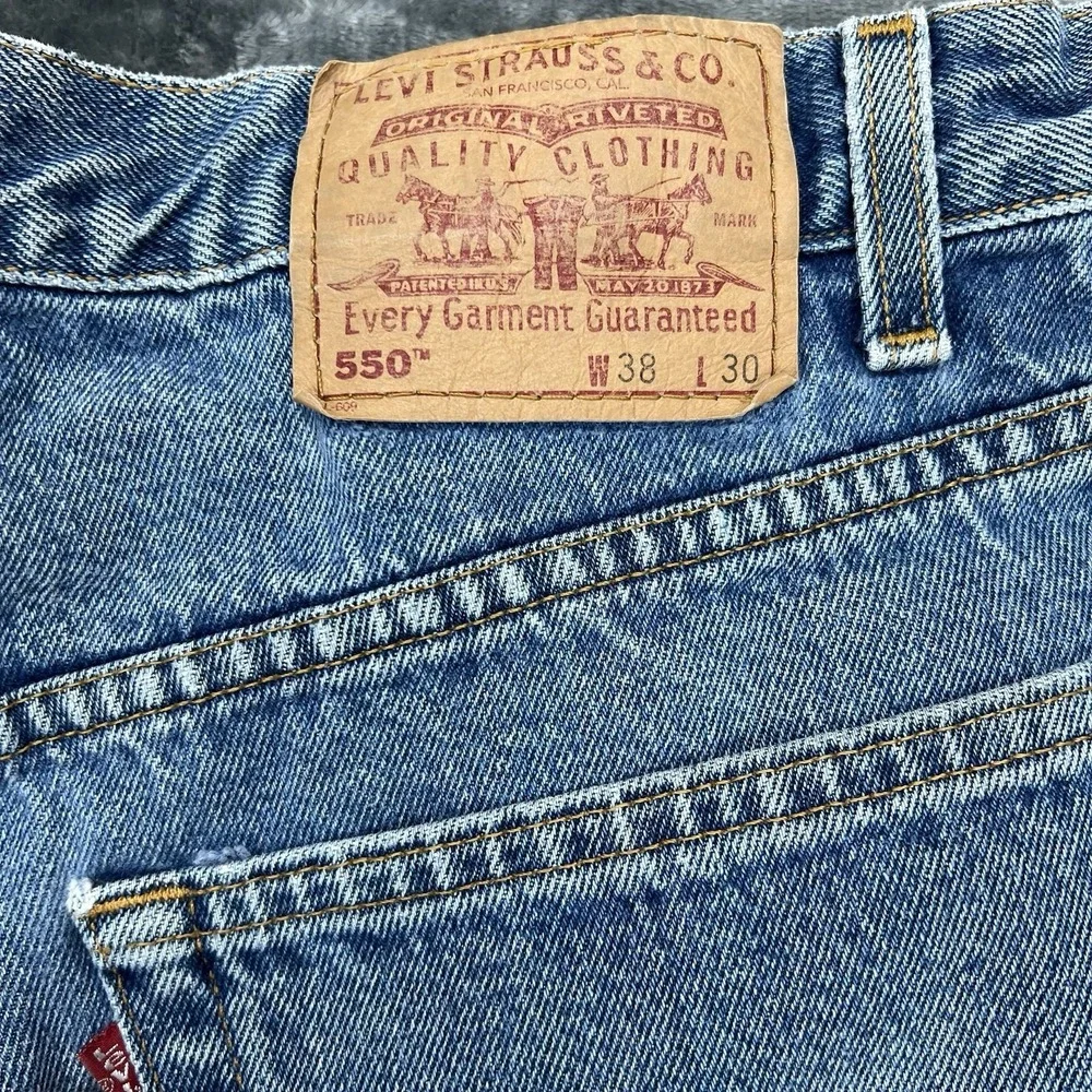 VTG 1999 Levi's 550 Relaxed Fit Baggy 38X30 Actual 36X30 Blue Jeans 90s Y2K‎